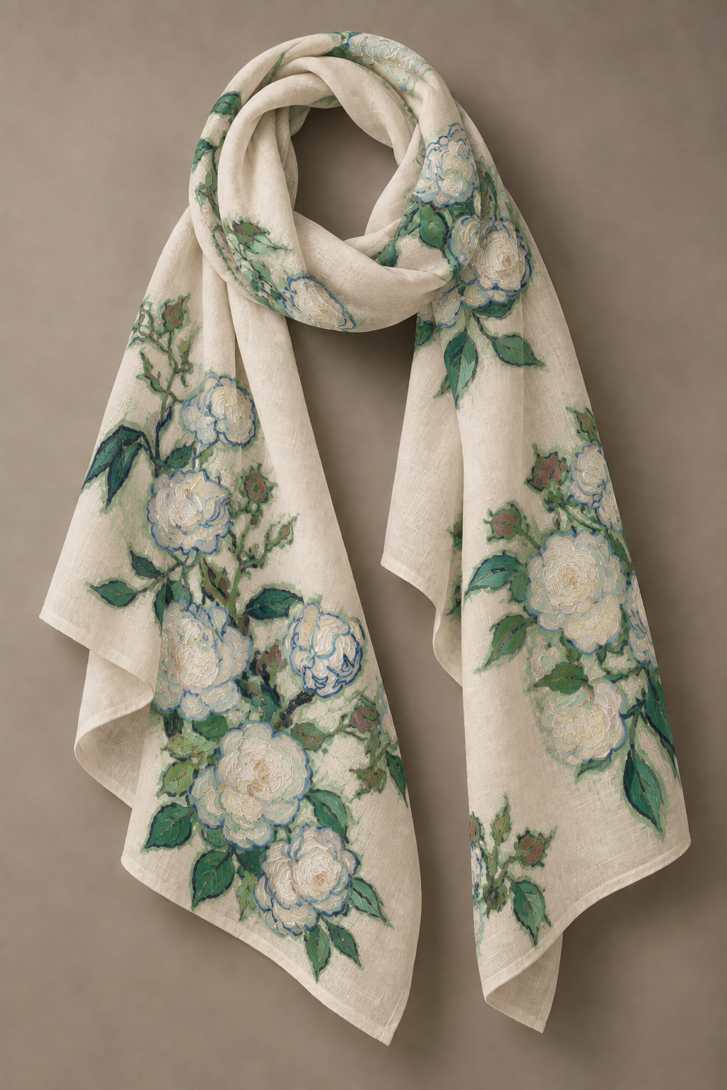Roses Scarf — ARTTIKA Yellow Collection product mockup