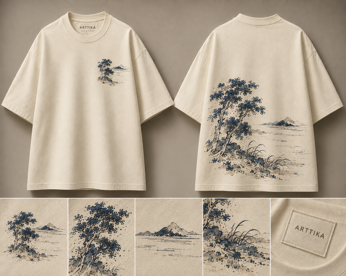 Ten Verses on Oxherding Oversized Tee — ARTTIKA product hero