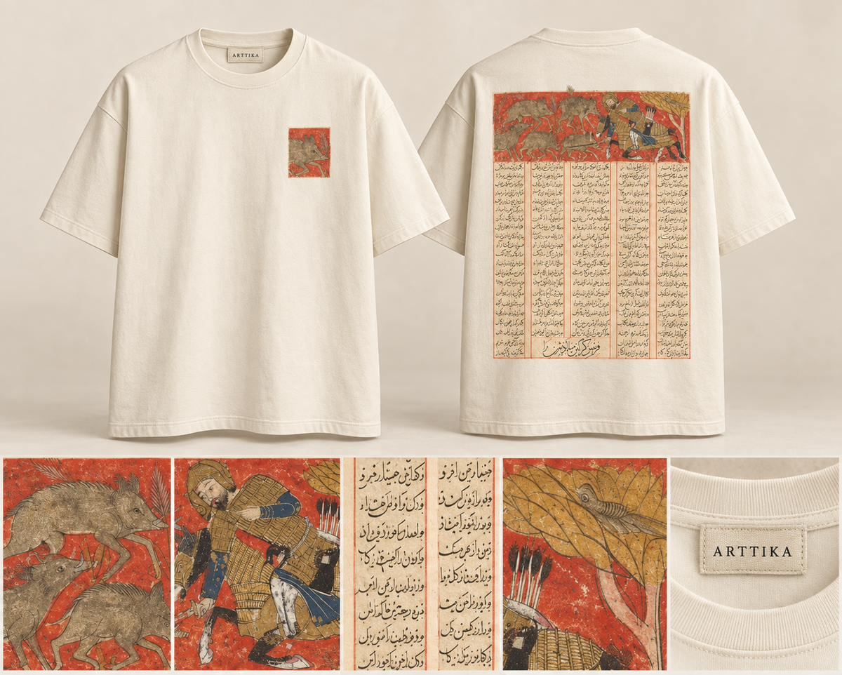 Bizhan Slaughters the Wild Boars Oversized Tee — ARTTIKA product hero
