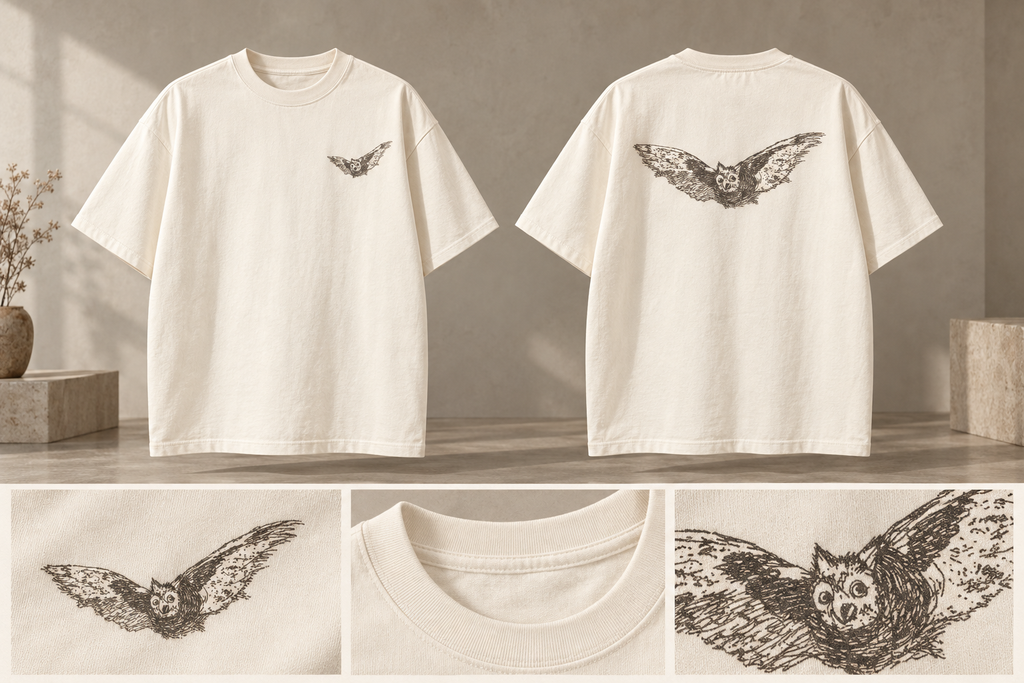 The Sleep of Reason oversized tee concept — front and back