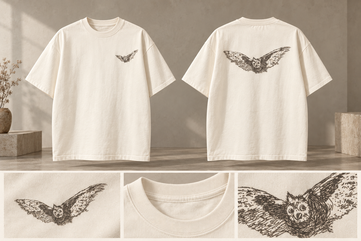 The Sleep of Reason oversized tee concept — front and back