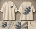 Sudden Shower in Shōno Oversized Tee — ARTTIKA canonical front-and-back hero