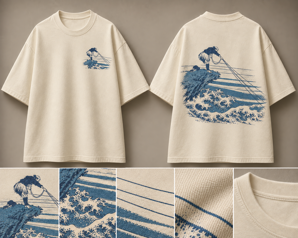 Kajikazawa in Kai Province Oversized Tee — ARTTIKA canonical front-and-back hero