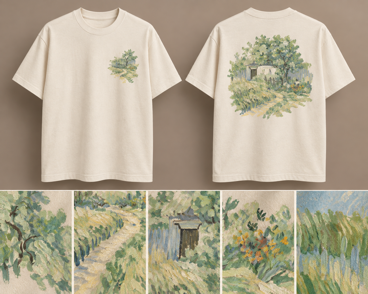 First Steps Oversized Tee — ARTTIKA canonical front-and-back hero