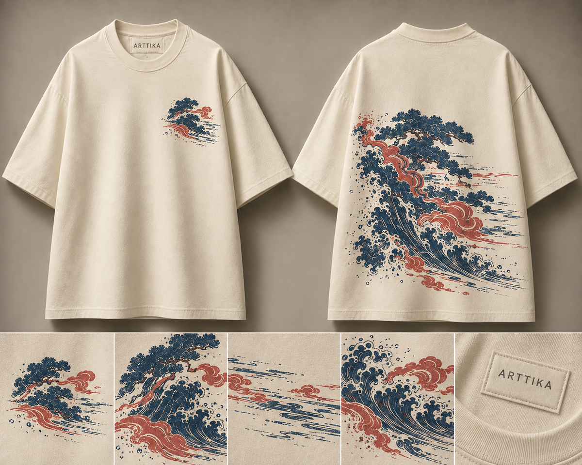 The Great Battle at Horikawa Oversized Tee — ARTTIKA product hero