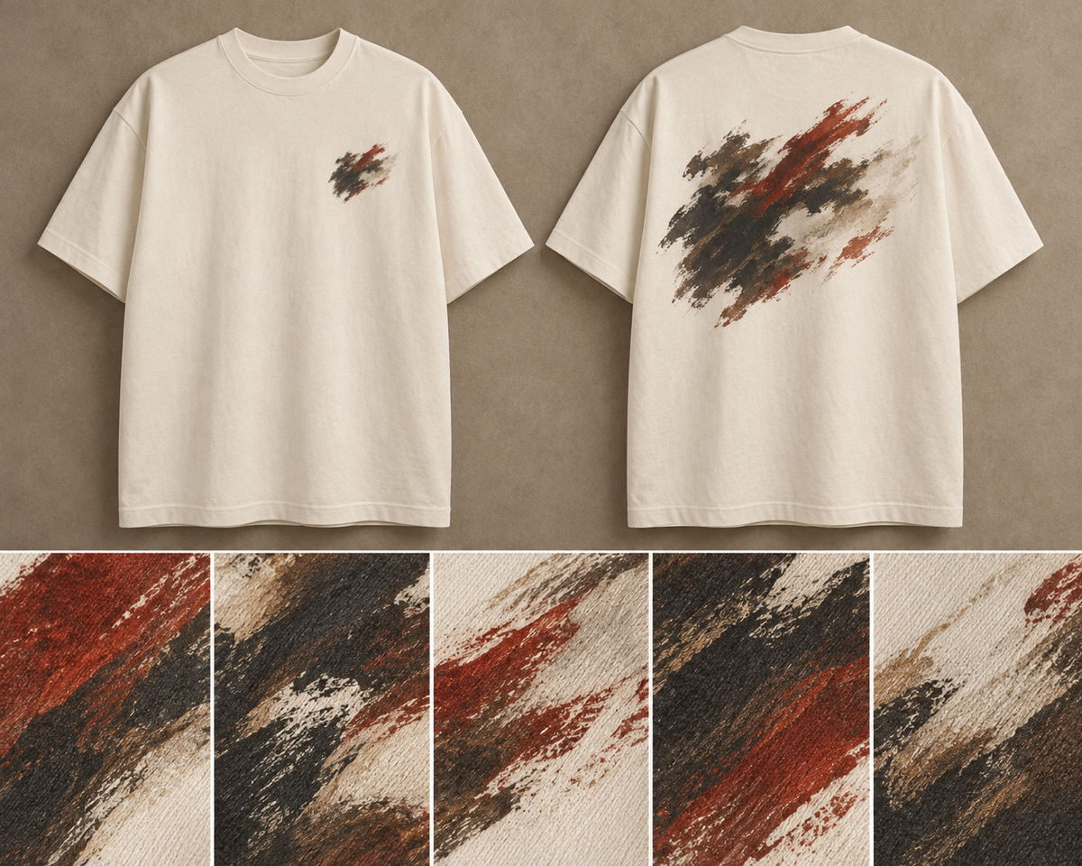 Battle at El Sotillo Oversized Tee — ARTTIKA canonical front-and-back hero